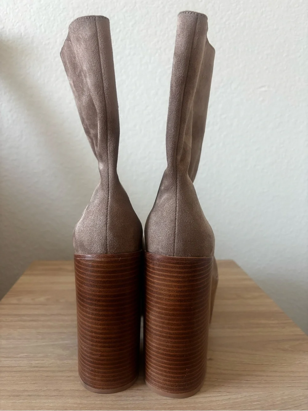 Jeffrey Campbell Taupe Suede Mexique Platform Bootie